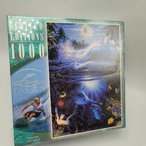 Lassen Jigsaw Puzzle Joyful Sprit 1000 Night Sea Ocean Waves Dolphin Sealed